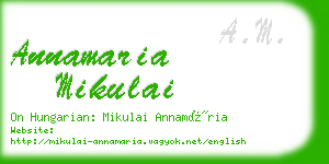 annamaria mikulai business card